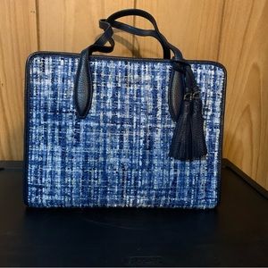 Blue tweed kate spade bag